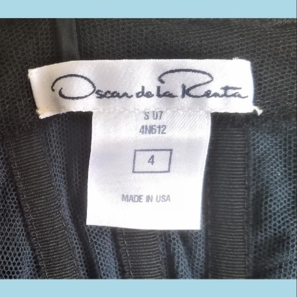 OSCAR DE LA RENTA Black Silk Chiffon Lace Dress - Picture 8 of 8